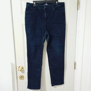 Liz Claiborne Womens Sz 18W Plus Original Fit Jeans Dark Wash Straight Stretch
